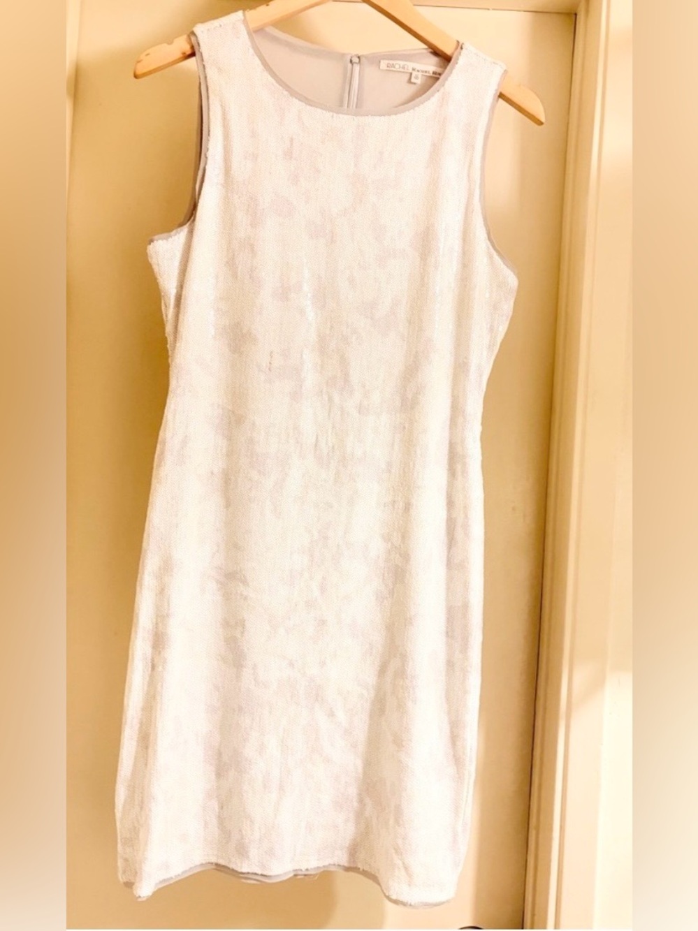 RACHEL Rachel Roy Shimmering Cream Mini Dress